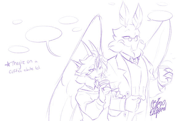 Coffee Date (Binx belongs to me; Nicholas is originally made by Shufflewolfy but we now are parent creators of him)