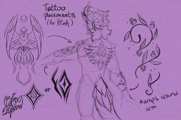 Binx Tattoo Placements! (Character Belongs to Me)