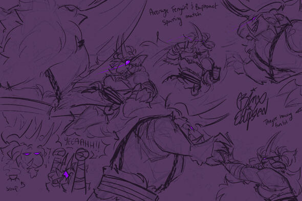 Fengári and Baphomet Sparring Match